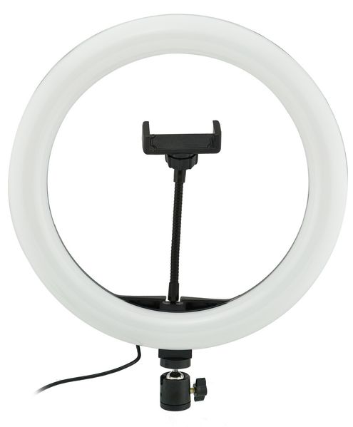 Кільцева LED лампа діаметр 12"-028 (30 см) з пультом Black 1 крепл.тел USB + Стійка 4716 фото