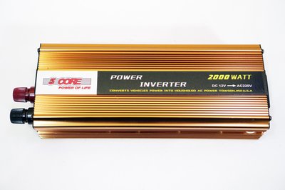 Преобразователь (инвертор) 12V-220V 5 Core 2000W gold 1012 фото