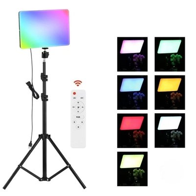 Светодиодный видео свет Camera light PM-26 RGBW LED панель питание от USB + Штатив 1369 фото