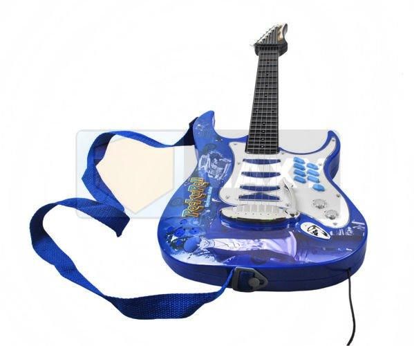 Дитяча електро гітара з мікрофоном та підсилювачем блакитна 1554 9x2294 фото
