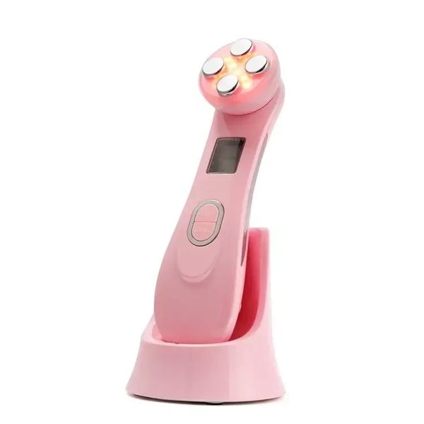 Мікрострумовий масажер для обличчя з функцією RF та LED фототерапії з ефектом ліфтингу шкіри Y-618R Рожевий 1113 фото