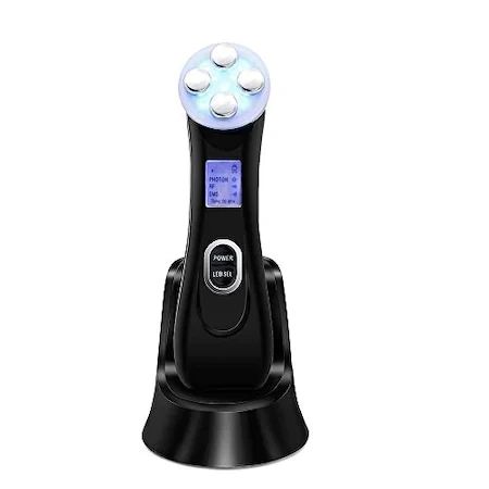 Мікрострумовий масажер для обличчя з функцією RF та LED фототерапії з ефектом ліфтингу шкіри Y-618R Чорний 1114 фото