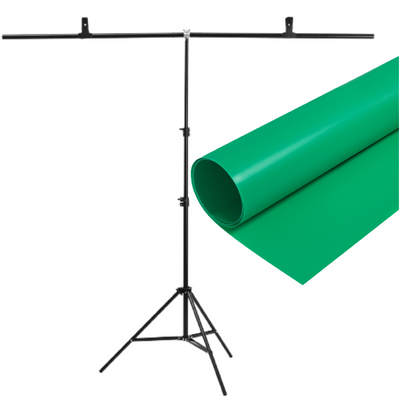 Набор ПВХ Фон 100×200 см Зеленый + Т- образная стойка для фона 1133 фото