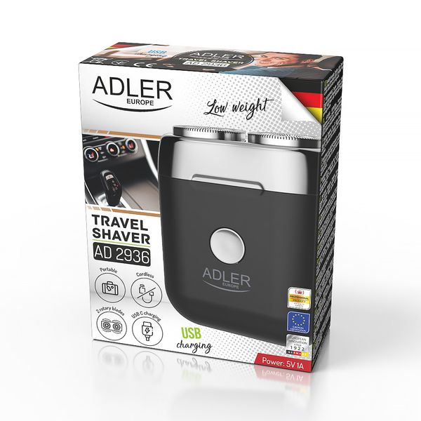 Бездротова дорожня бритва Adler AD 2936 з USB Польща 5903887807067 фото