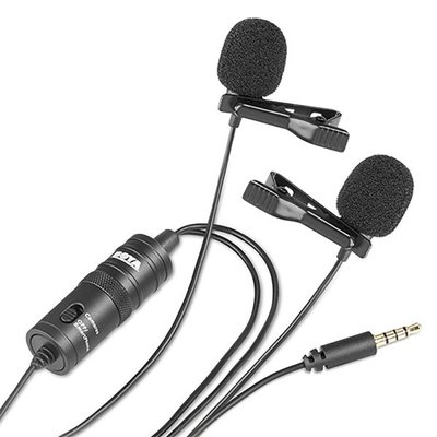 Мікрофон на дві петлички BY-M1DM для телефону камери BY-M1DM фото