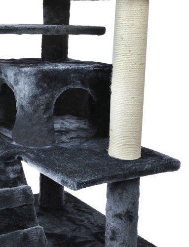 Дерево будиночок кігтеточка ганчірка для кішки 130см сірий 5010 фото