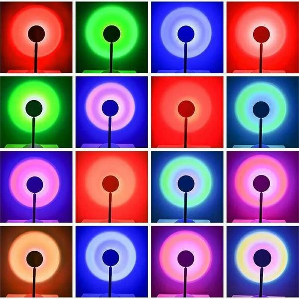 Лампа Sunset Lamp для селфі ефект сонця RGB + пульт (F-20) 23см 16 кольорів 4 режими 4753 фото