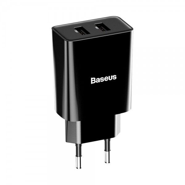 Зарядка 2x USB 10.5Вт 2.1А чорна Baseus CCFS-R01 CCFS-R01 фото