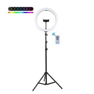 Кольцевая лампа RGB 30см со штативом 210 см Puluz PU411T 2435 фото