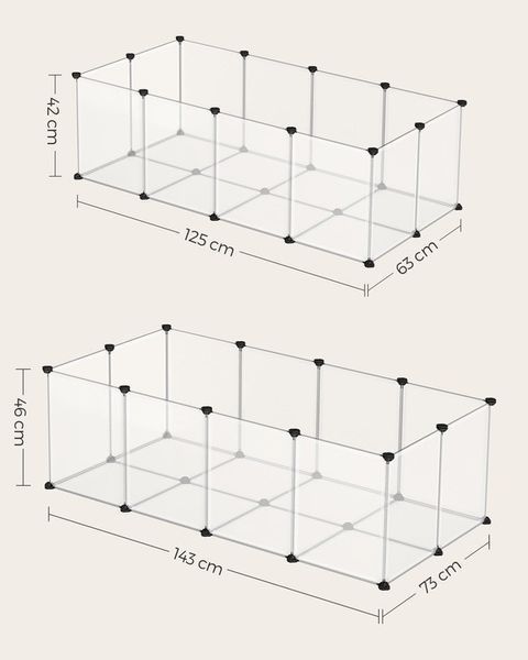 Маленький вольєр для гризунів Songmics 42 x 125 x 63 см LPC001W01 фото