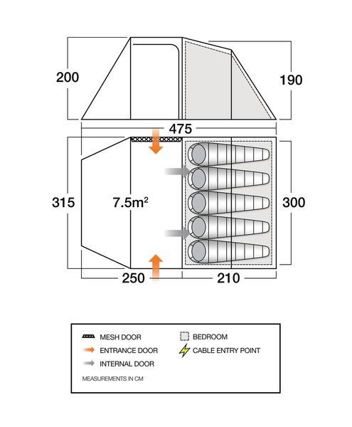 Палатка пятиместная Vango Beta 550XL Mineral Green (TEUBETA00000002) 930842 фото