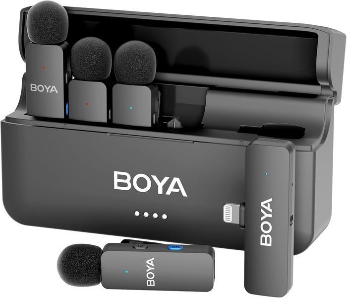 Бездротовий мікрофон на 4 петлочки для телефона iPhone Lightning BOYA BY-V4D F4726 фото