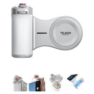 Тримач із бездротовою зарядкою для iPhone ручка для знімання Magnetic Pro Telesin P5-MP-003WH 5471 фото