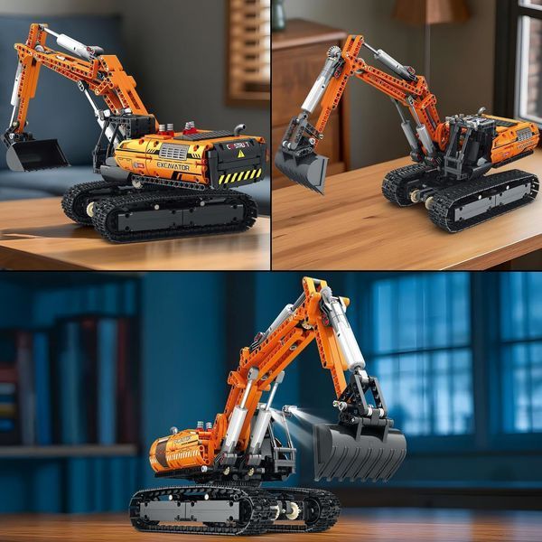 Конструктор екскаватор із пультом 1106 деталей Reobrix Mechanical 22003 5269 фото