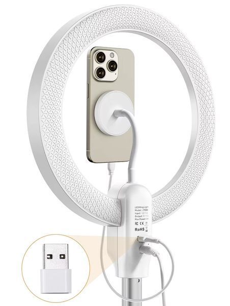 Кільцева лампа 26 см для телефона CRI96+ 3000-6000 К 58-175 см MagSafe Ulanzi LT030 4833 фото