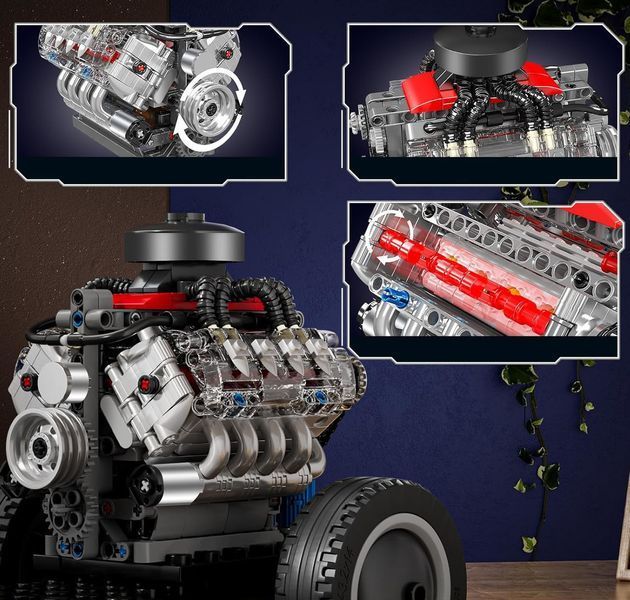 Конструктор двигатель LSX454 V8 487 деталей Mould King Mking Engine 10171 5193 фото