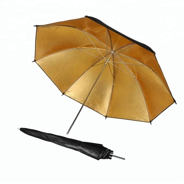 Зонт студийный Prolight на отражение 84 см черный-золото 1209 фото