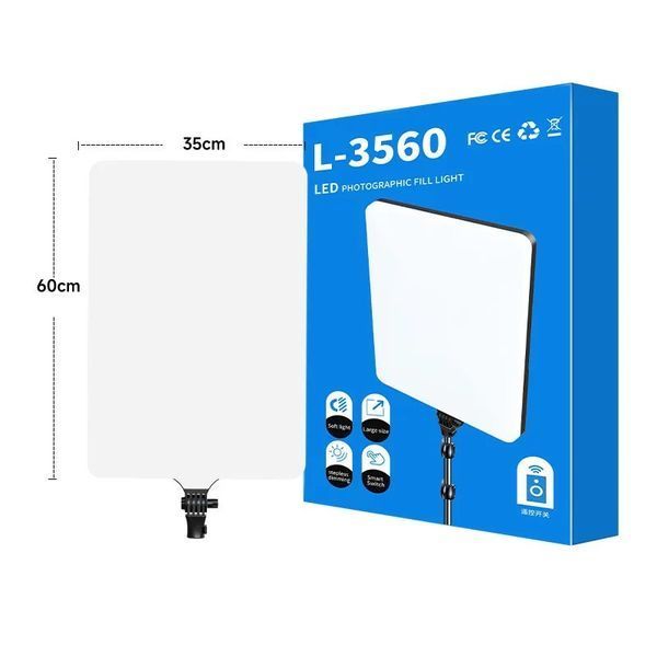 Светодиодная Led- панель L-3560 лампа для видео и фото 3200k-5700k с пультом ДУ 1362 фото