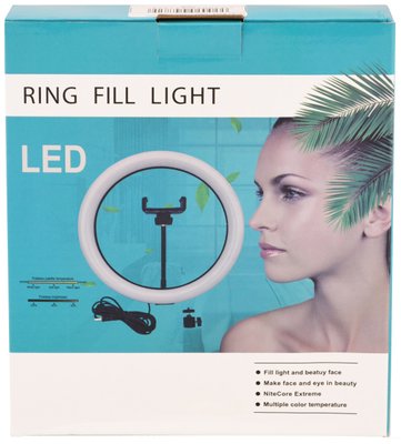 Кольцевая LED лампа диаметр 12"-028 (30 см) с пультом Black 1 крепл.тел USB (Без штатива) 4714 фото