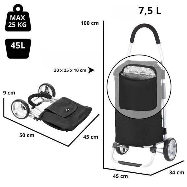 Сумка-тележка ShoppingCruiser Foldable 45 Black (604320) 927297 фото