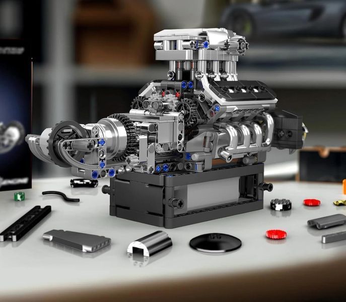 Конструктор двигун і коробка Supercar McL V8 737 деталей Mould King Mking Engine 10206 F5173 фото