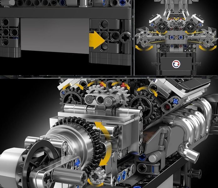 Конструктор двигун і коробка Supercar McL V8 737 деталей Mould King Mking Engine 10206 F5173 фото