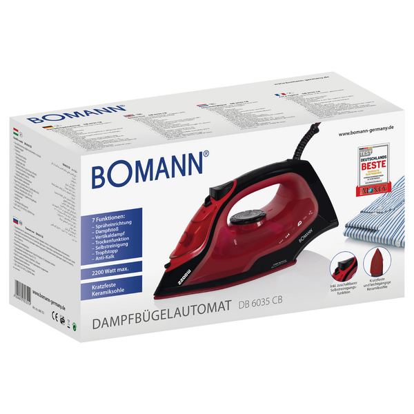 Паровой утюг Bomann DB 6035 (керамическая подошва) Германия 660351 фото