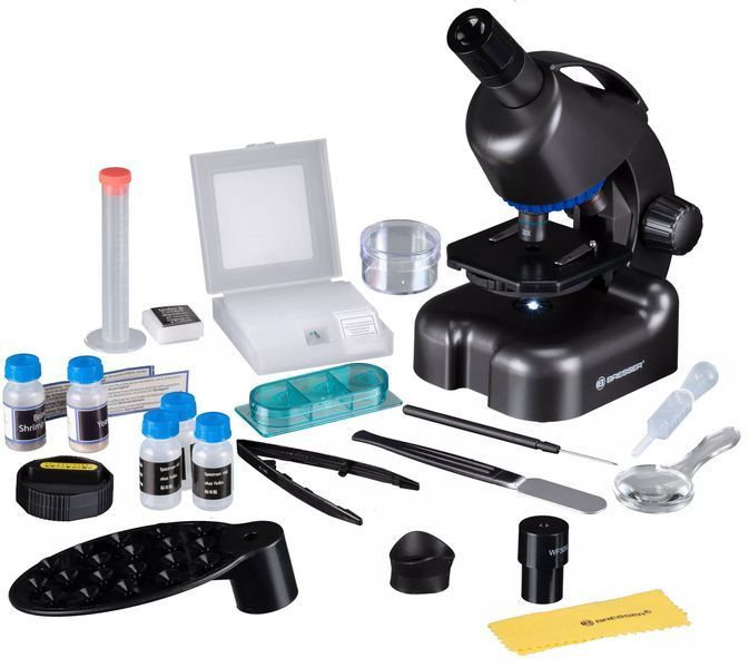 Микроскоп Bresser Junior CM-04 100x-900x Black с набором для опытов и адаптером для смартфона (14951) 931504 фото