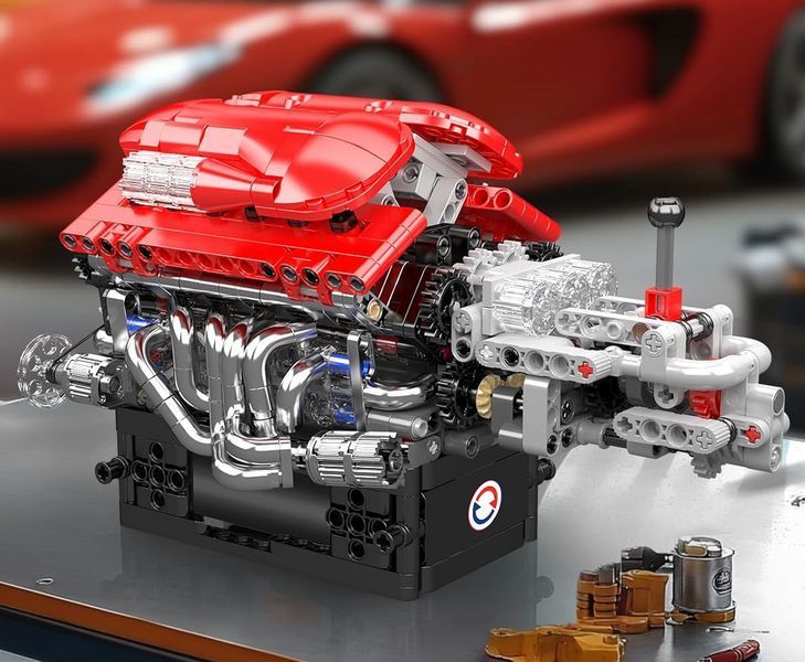 Конструктор двигатель и коробка Supercar V12 863 деталей Mould King Mking Engine 10226 5177 фото