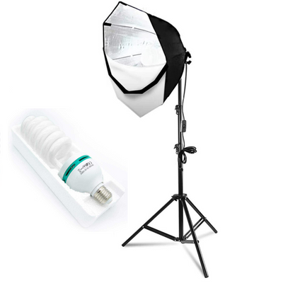 Комплект постоянного студийного освещения октобокс Proligh 70х70 см + Стойка + Лампа 150 Вт. 1327 фото
