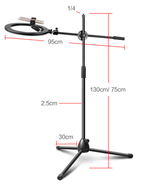 Кільцева LED лампа 30 см.+ журавль підлогова стійка (набір для зйомки flatlay) 4667 фото