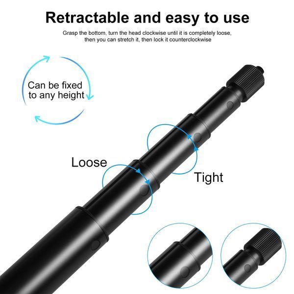 Монопод невидимый для Insta 360 алюминиевый 45-200 см Puluz PU641B PU641B фото