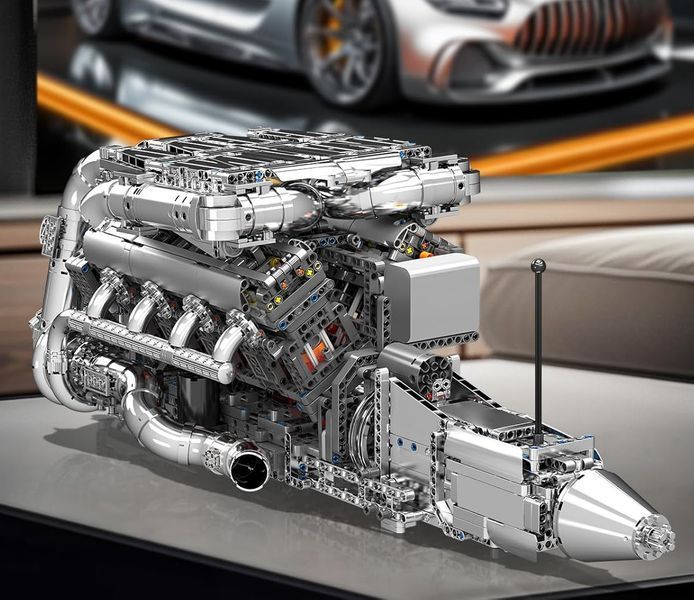 Конструктор двигатель и коробка V8 Twin-Turbo 2899 деталей Mould King Mking Engine 10168 5192 фото