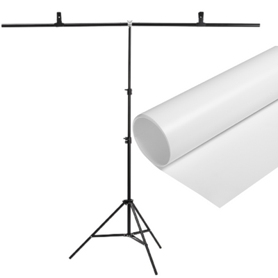 Набор ПВХ Фон 100×200 см Белый + Т- образная стойка для фона 1135 фото