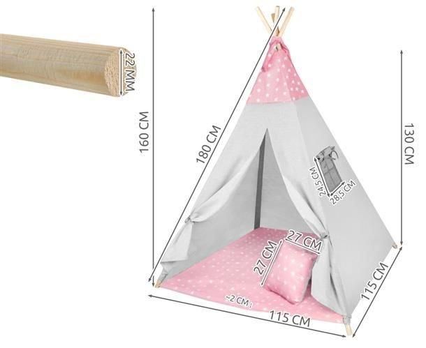 Детская игровая палатка WIGWAM 160 × 115 см розовые звезды 8705 ud3820 фото