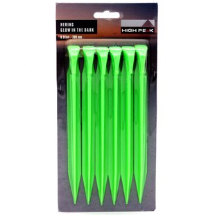 Кілочки High Peak Glow in the Dark ABS Peg 20 см 6 шт. Luminous Green (42202) 929003 фото