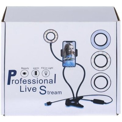 Кільцева лампа з тримачем Professional Live Stream, селфі-кільце 4460 фото