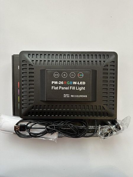 Светодиодная LED панель Camera light PM-26 RGBW питание от USB видео свет с пультом 1368 фото