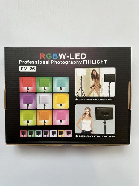 Светодиодная LED панель Camera light PM-26 RGBW питание от USB видео свет с пультом 1368 фото