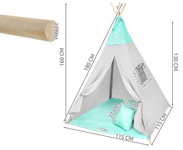 Детская игровая палатка WIGWAM 160 × 115 см мятные звезды 8704 n62562 фото