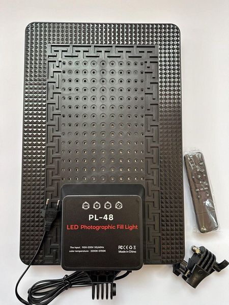Светодиодная Led лампа PL-48 LED 3200k-5700k лампа для видео и фото съемки с пультом ДУ 1372 фото