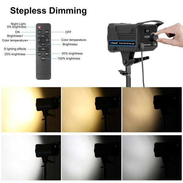 Студійний відеосвітло 220V, 120 Вт Puluz PU3061EU Studio Video Light 2700K-6500K PU3061EU фото