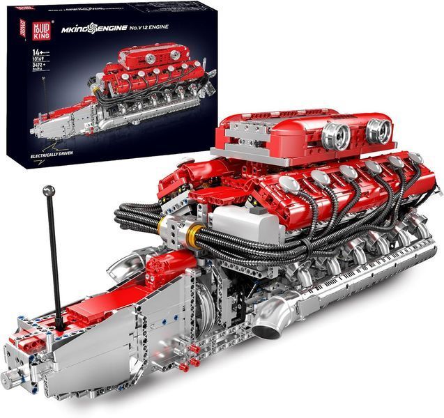Конструктор двигатель и коробка&nbsp;итальянский суперкар V12 3472 деталей Mould King Mking Engine 10169 5265 фото