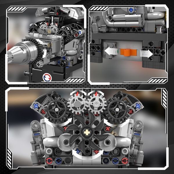Конструктор двигатель и коробка RR V12 733 деталей Mould King Mking Engine 10205 5172 фото