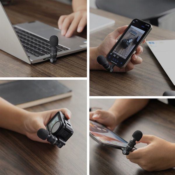 Микрофон мини Type-C USB-C для Osmo Action телефона ноутбука Ulanzi AM23 4910 фото