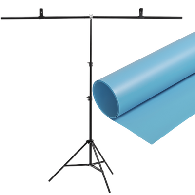 Набор ПВХ Фон 100×200 см Голубой + Т- образная стойка для фона 1131 фото