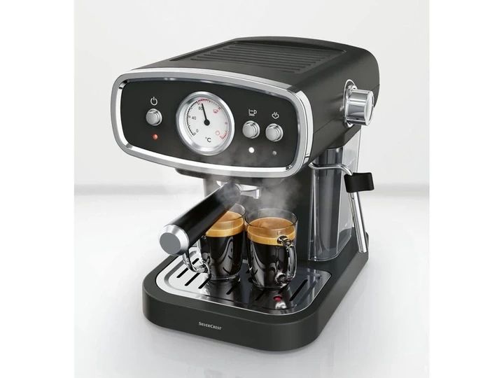 Рожкова кавоварка еспресо Silver Crest SEM 1050 B1 black Німеччина 100348873001 фото