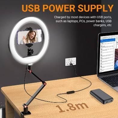 Держатель для телефона складной Apexel APL-FL20 с кольцевым светом на 26 см 2700-5500К Ra 97+ APL-FL20 фото