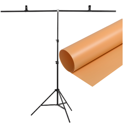 Набор ПВХ Фон 100×200 см Оранжевый + Т- образная стойка для фона 1132 фото