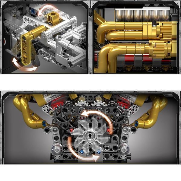 Конструктор двигун і коробка Valkyrie V12 974 деталей Mould King Mking Engine 10224 F5176 фото